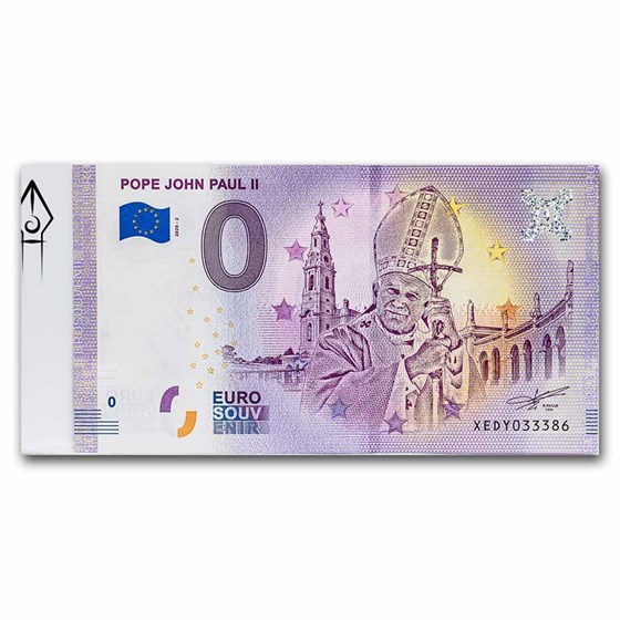 2018 Vatican City Pope John Paul II 0 Euro Souvenir Banknote Unc